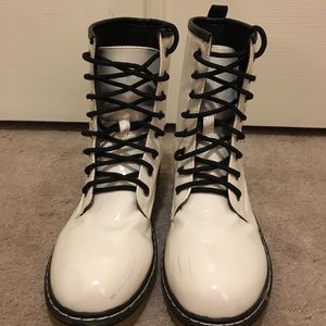 White combat boots